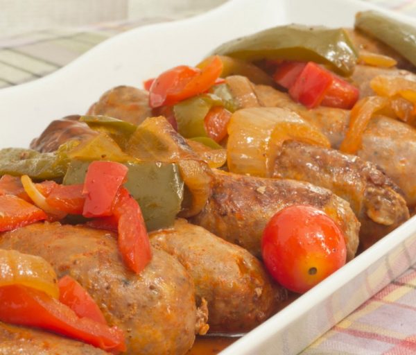 Pork sausage and peppers (hot) Bayway Catering
