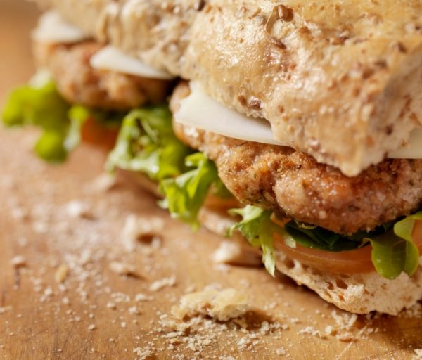 Breaded Chicken Cutlet 3foot sub Bayway Catering, Linden, NJ