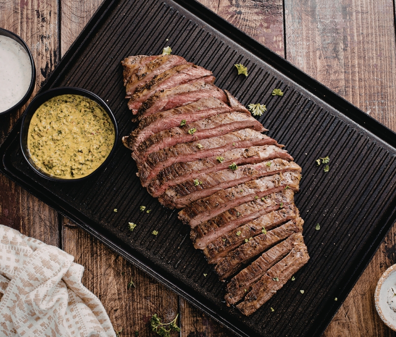 Flank steak with chimichurri | Bayway Catering